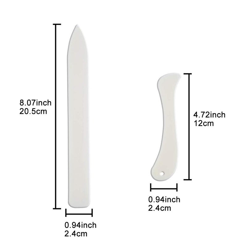 JUPEAN 8 PCS Bone Folder Tool, Plastic Bone Folder Paper Creaser Set Scoring Tool for Paper Crafts Book-Binding Card Making and Office Supplies for Diy Handmade Leather Burnishing Bookbinding Books Cards - Image 2